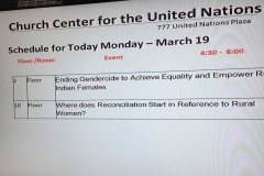 Event note at the UN-Church Center